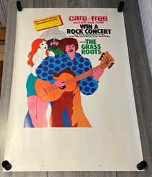 Vintage Carefree Sugarless Gum The Grass Roots Win A Rock Concert Poster