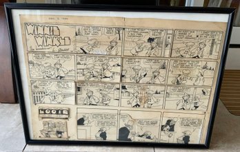 Original Martin Banner (1888-1970)  Winnie Winkle & Looie Cartoon Strips Framed  ~ Dec 3 1944 ~