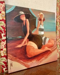 DAVID JAMIN Ladies On Beach Canvas Art