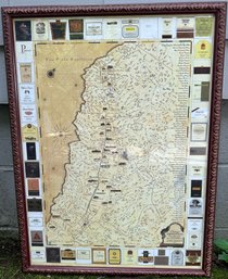 Framed Napa Valley Wine Map