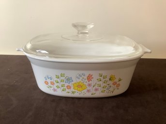 CORNINGWARE FLORAL CASSEROLE DISH