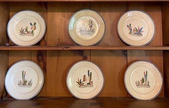 Vintage Mexican Hand Painted Earthenware Plates