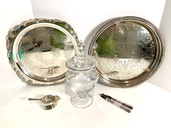 Silver Plate & Glass Table Decor