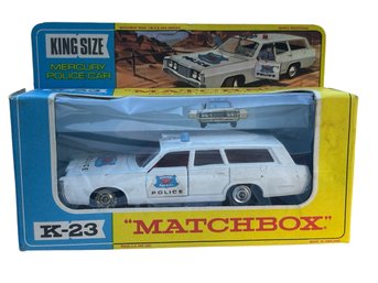 Vtg Matchbox K-23 King Size Mercury Police Car With Original Box