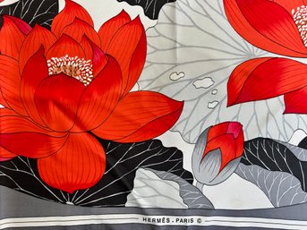 Hermes Fleurs De Lotus Silk Scarf