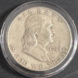 1948-D Benjamin Franklin Silver Half Dollar