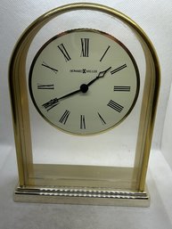 Howard Miller 'REMINISCE' Brass And Glass Table Clock