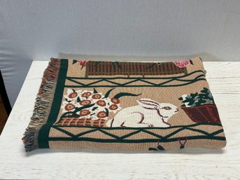 A Goodwin Weavers Garden Themed Cotton Blanket - 50'w X 66'l