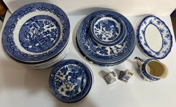 Over 25 Pieces Of Blue And White China