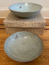 Pair Of Asian Ceramic Bowls, Two Sizes In Original Box