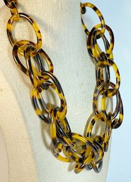 Large Designer Link Large Lucite Plastic Necklace