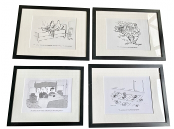 Set Of 4- New Yorker Cartoon Prints - William Hamilton, P.C. Vey & Julia Suits 'A'