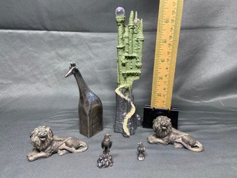 Dansk Design EP Zinc Giraffe Pewter Lions Bald Eagles Castle Crystal Sphere Statue Figurines 1' To 4'