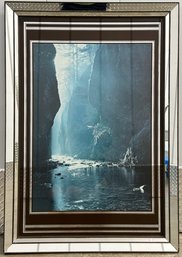 Large Cavernous Water Print In Mirrored Frame