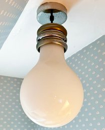 A Large Vintage Milk Glass 'Lightbulb' Chandelier