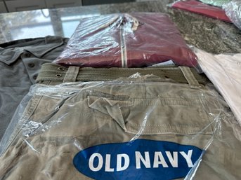 Old Navy And True Classic Pants, Short Sleeve Shirts And Zippered Hoodie