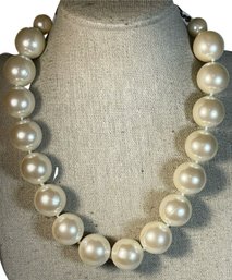 Carolee Large Faux Pearl Gold Tone Choker Necklace 16'