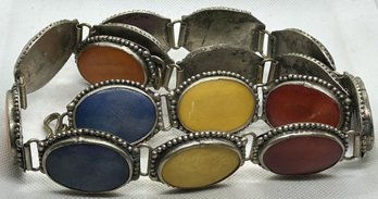 Vintage Southwestern Style Belt With Enamel Cabochon Panels