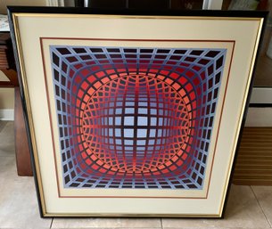 Victor Vasareli ~ Geometrics ~ Signed And Numbered Optical Art Silkscreen 21/50