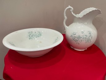 Vintage Porcelain Bowl & Pitcher