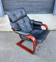 1960s/1970s Scandinavian Leather Bentwood Chair - 2 Of 2