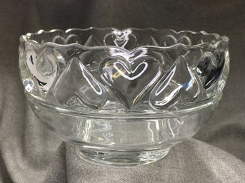 (1 Of 2) TIFFANY & Co Crystal Heart Bowl - We Have 2 Of These - This Is The Large - We Have 1 Large 1 Medium