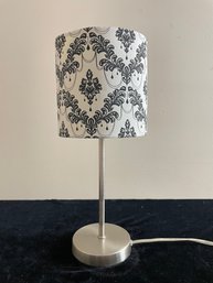 Brushed Steel Side Table Lamp With Shade