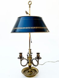 A Vintage Brass Bankers Lamp