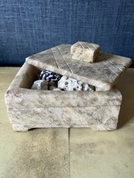 Solid Stone Box With Seashells Inside