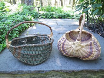 2 Hand Weaved Baskets