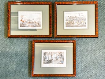 A Set Of Three 19th Century Nimrod Fox Hunt Prints, Beautifully Framed.