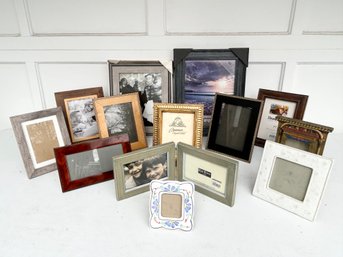 Collection Of Photo Frames In Assorted Sizes - Tizo, Rare Woods, Burnes, Thomasville And More