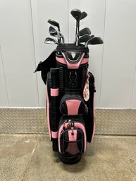 Lady Cougar Set Of Golf Clubs In Pink & Black Bag