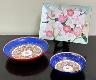 Vintage Cloisonne And Austrian Enameled Finger Bowls