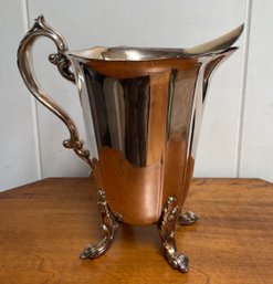 Large Silver Plate Footed Jug With Great Design