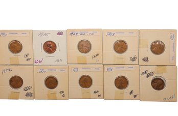 Lot W/ 10 Wheat Pennies