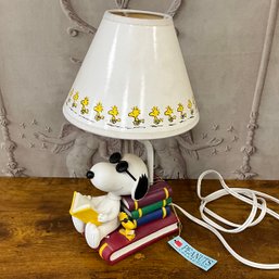 Rare Westland Giftware Peanuts Snoopy Woodstock Reading Books Table Lamp