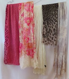 Grouping Of 5 Scarves Wrap Shawls With Imperfections - Jones New York, Talbots