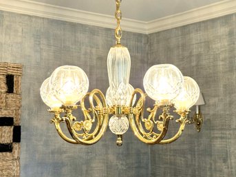 Waterford Lismore Brass And Crystal Chandelier
