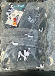 1990's NIP Never Opened Big Dogs Grey With White Dog Pattern Bathrobe One Size