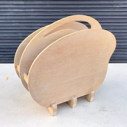 Mid Century Wood Biomorphic Magazine Rack