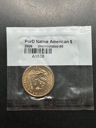 2009 Uncirculated Port Native American Dollar In Littleton Package