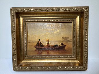 Miniature Reproduction Of James Clonney's 'Fishing Party On Long Island Sound Off New Rochelle'