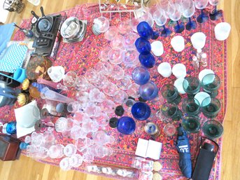 Huge Lot Of Assorted Party Decor Glassware And Kitchen