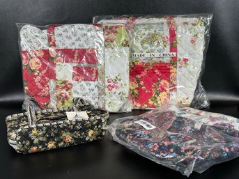 A Grouping Of Five Quilted Bags By Varying Makers, New/Old Stock