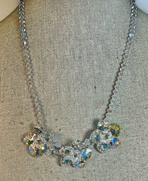 Aurora Borealis Crystal Floral Beaded Necklace