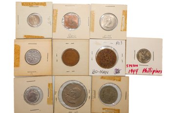 Foreign Coin Collection: Philippines, China, Taiwan, China Republic, Japan, Kenya, Malaya, & British Borneo