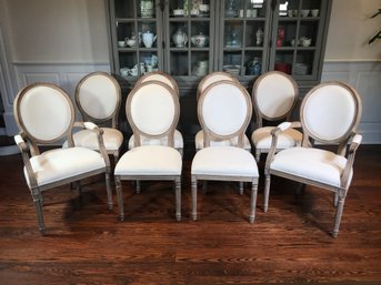 Incredible $3,500 Set Of Eight (8) RESTORATION HARDWARE French Chairs - Paid $475 Each Arm / $425 Each Side