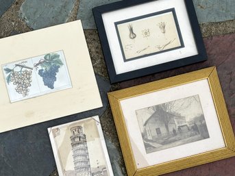 A Collection Of Small Artwork - Photograph, Postcards, And Prints - Vintage And Antique