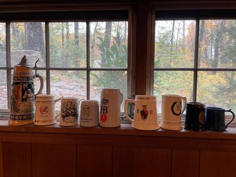 Collection Of Vintage Beer Steins And Mugs.